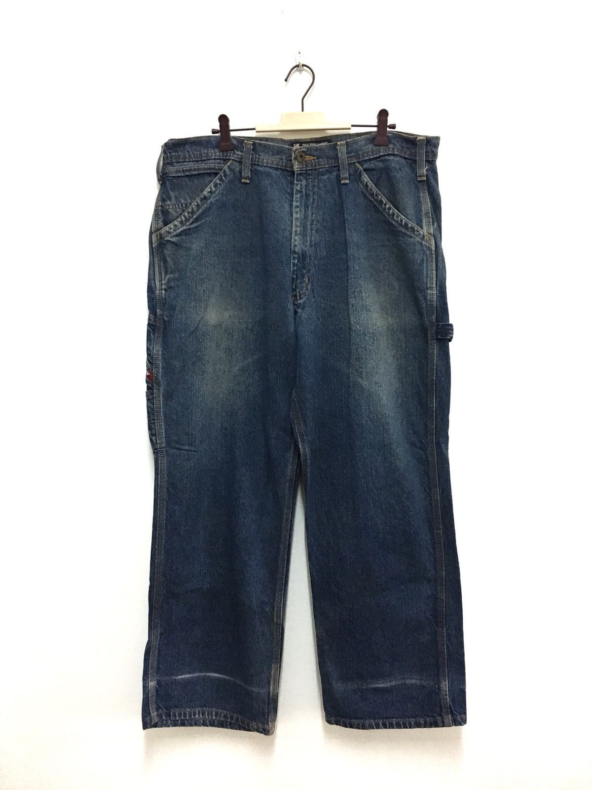 Vintage Polo Jeans Company Ralph Lauren Denim Cargo workwear Pants Size US 36 / EU 52 - 2 Thumbnail