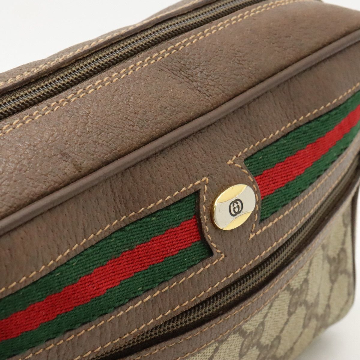 Gucci Gucci Gucci Old Gucci Sherry Line Shoulder Bag PVC Leather Canvas Crossbody Bag 0011156655 in Very Good Condition Size ONE SIZE - 7 Thumbnail