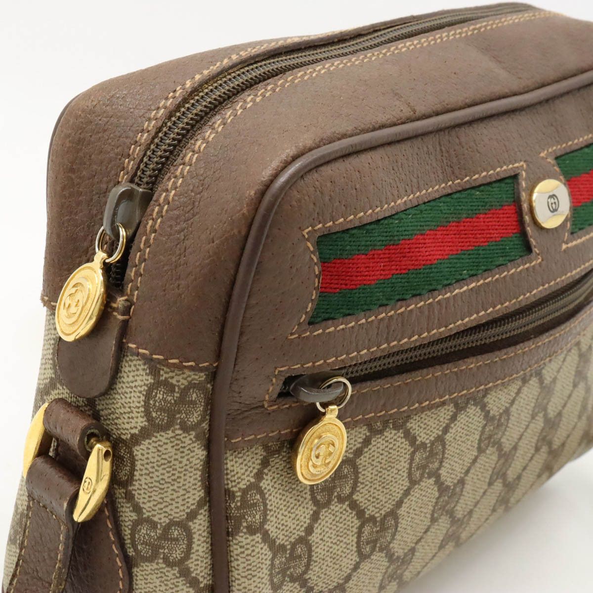 Gucci Gucci Gucci Old Gucci Sherry Line Shoulder Bag PVC Leather Canvas Crossbody Bag 0011156655 in Very Good Condition Size ONE SIZE - 5 Thumbnail