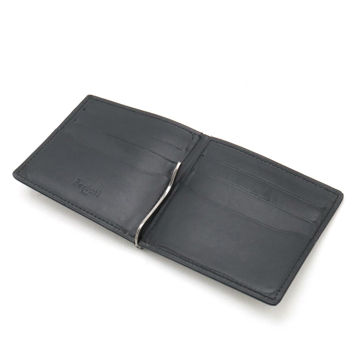 Berluti Berluti Berluti Leather Calligraphy Bifold Wallet Dark Brown Leather Short Wallet in Good Condition Size ONE SIZE - 5 Thumbnail