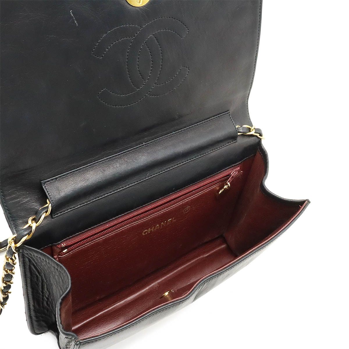Chanel Chanel Chanel Leather Matelasse Coco Mark Chain Shoulder Bag Leather Shoulder Bag in Good Condition Size ONE SIZE - 7 Thumbnail