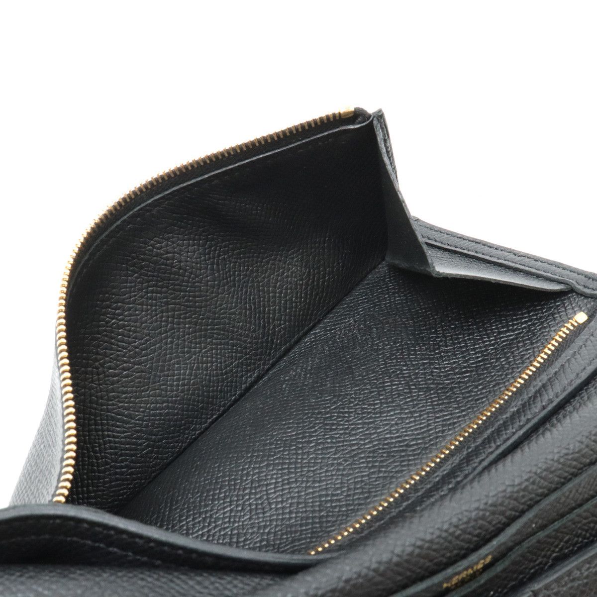 Hermes Hermes Hermes Bearn Souffle Bifold Long Wallet Black Leather Leather Long Wallet in Good Condition Size ONE SIZE - 8 Thumbnail