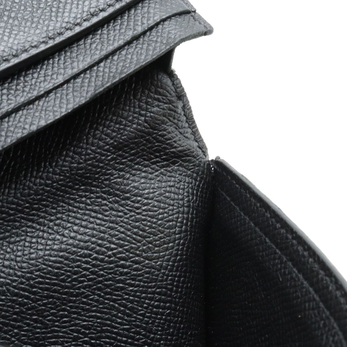 Hermes Hermes Hermes Bearn Souffle Bifold Long Wallet Black Leather Leather Long Wallet in Good Condition Size ONE SIZE - 7 Thumbnail