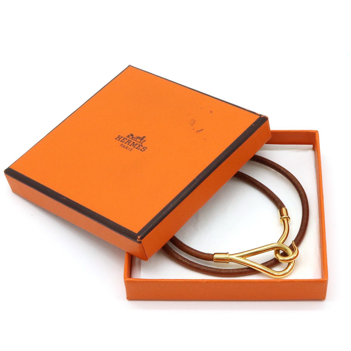 Hermes Hermes Hermes Leather/Metal Jumbo Choker Necklace Leather Pet Collar in Great Condition Size ONE SIZE - 6 Thumbnail