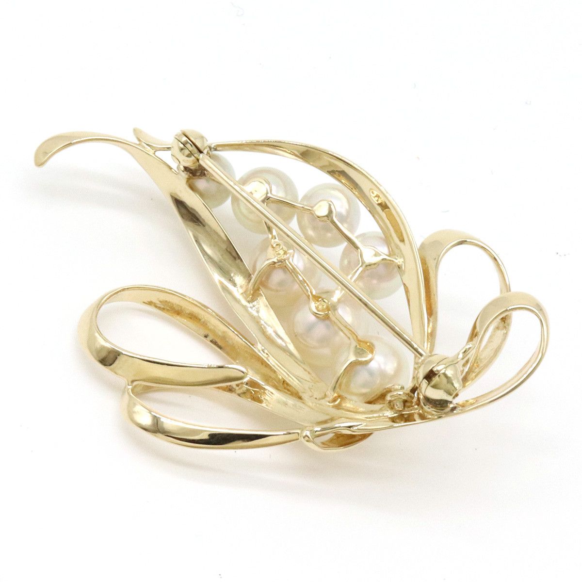 Mikimoto Mikimoto Mikimoto Pearl Brooch K14 Yellow Gold Natural Material Brooch in Pristine Condition Size ONE SIZE - 3 Thumbnail