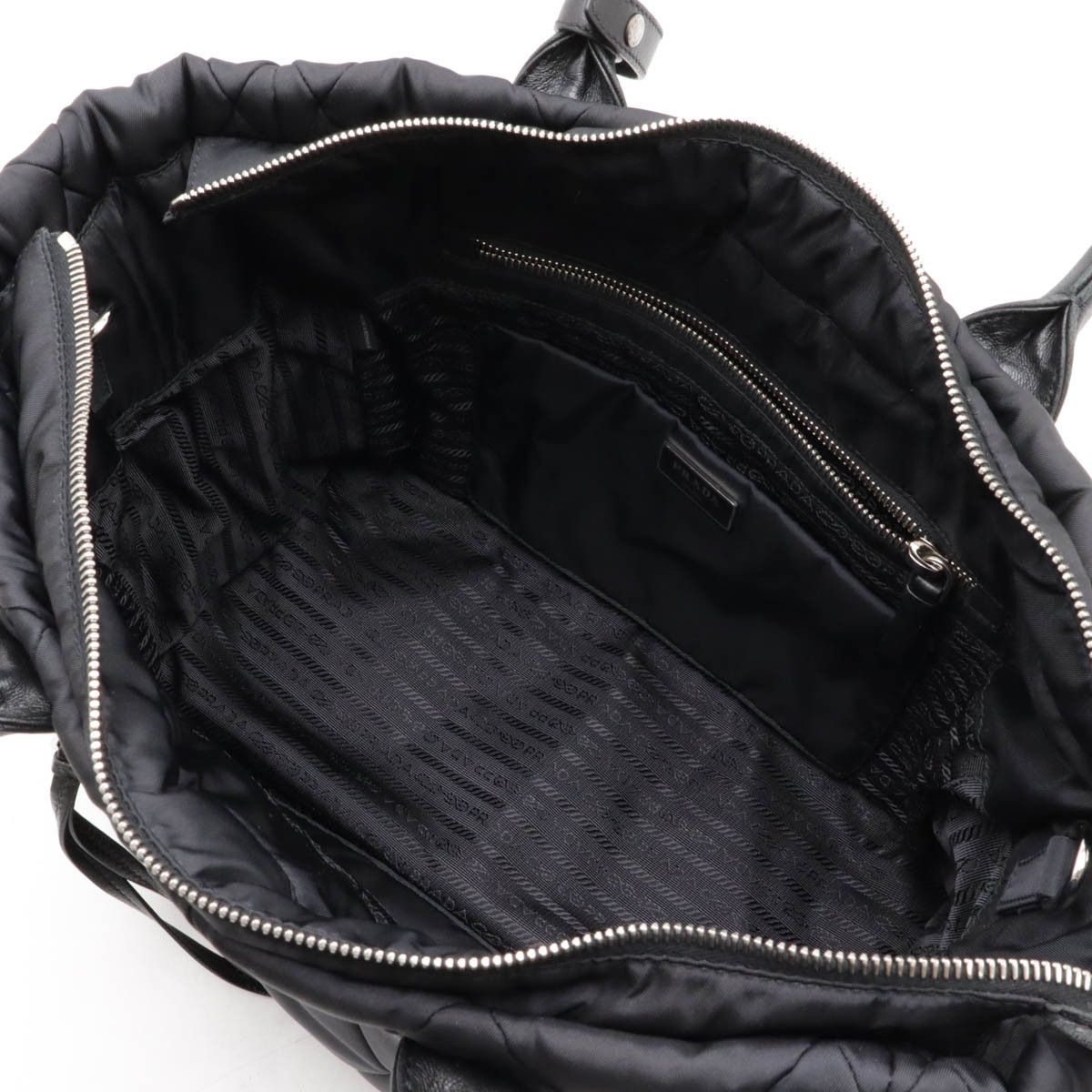 Prada Prada Prada Nylon/Leather New Tessuto Bomber Tote Bag 1BG168 Canvas Tote Bag 1BG168 in Great Condition Size ONE SIZE - 7 Thumbnail