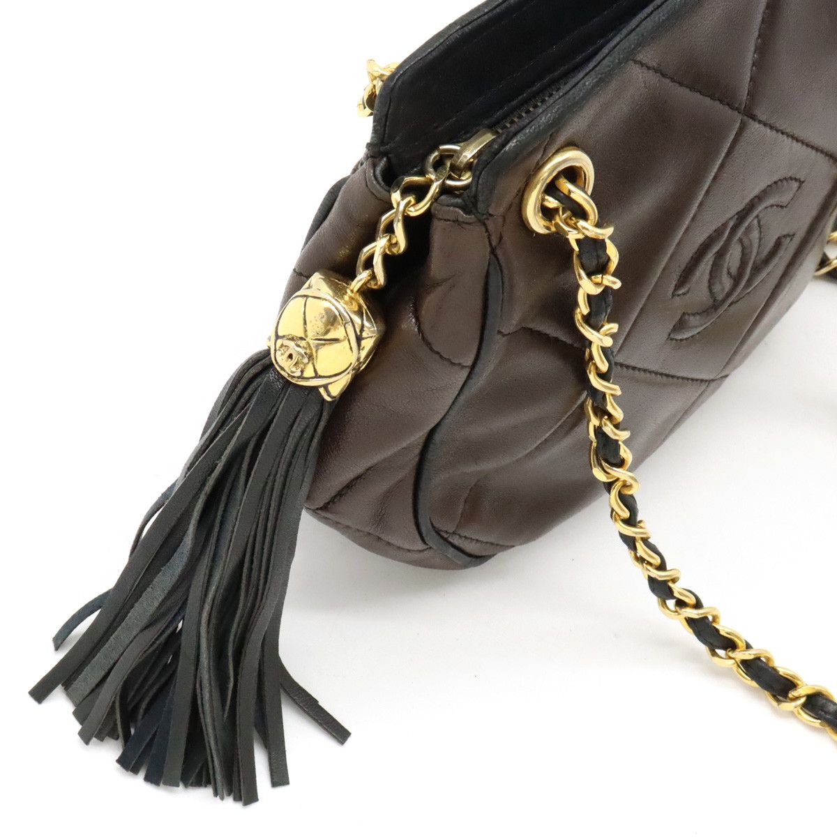 Chanel Chanel Chanel Leather Coco Mark Matelasse Chain Shoulder Tote Leather Shoulder Bag in Very Good Condition Size ONE SIZE - 4 Thumbnail
