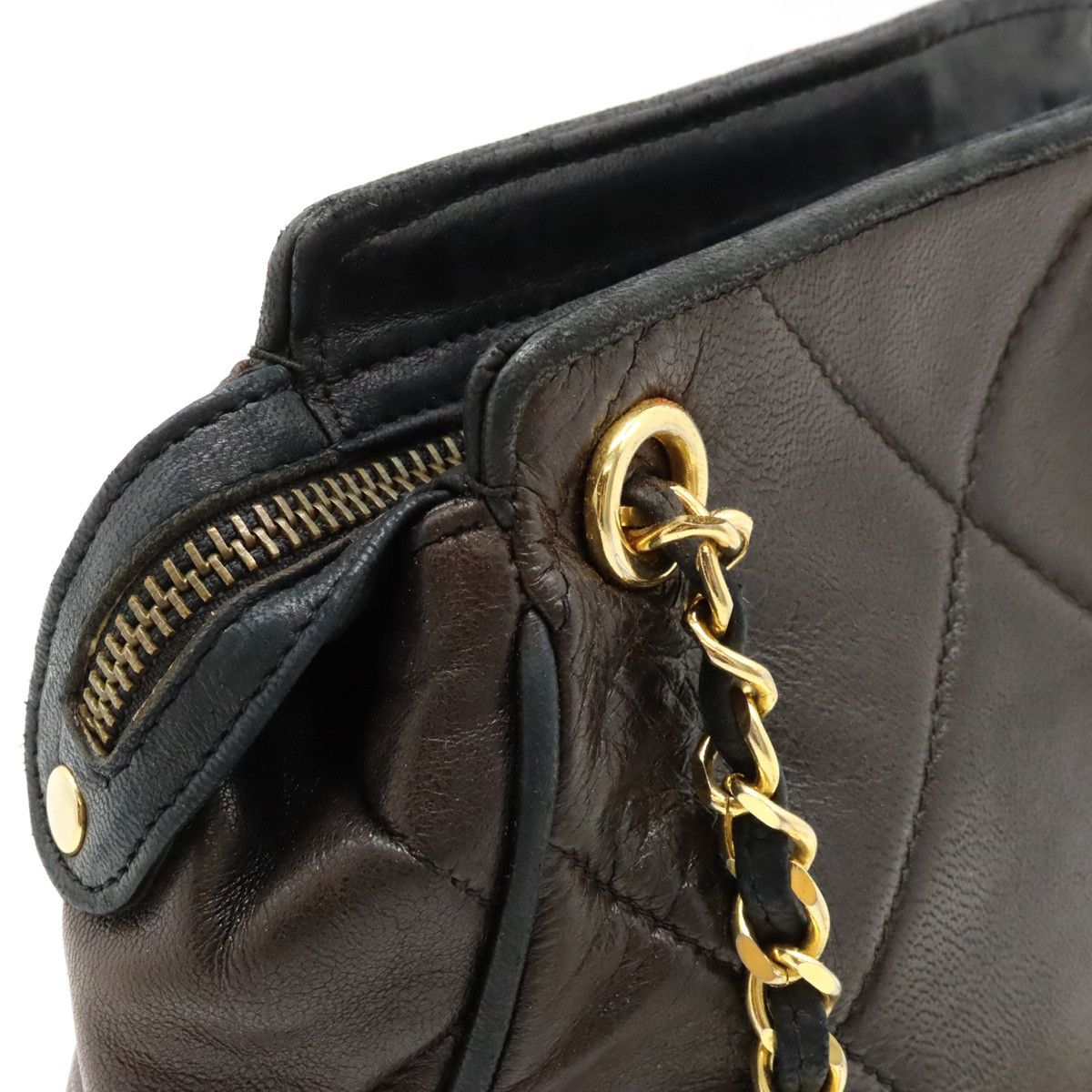 Chanel Chanel Chanel Leather Coco Mark Matelasse Chain Shoulder Tote Leather Shoulder Bag in Very Good Condition Size ONE SIZE - 6 Thumbnail