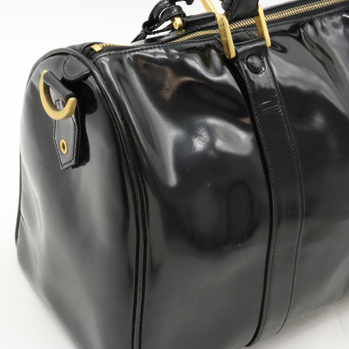 Chanel Chanel Chanel Coco Mark Patent Leather Handbag Boston Bag Leather Handbag in Very Good Condition Size ONE SIZE - 7 Thumbnail