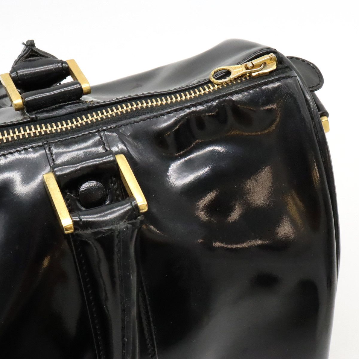 Chanel Chanel Chanel Coco Mark Patent Leather Handbag Boston Bag Leather Handbag in Very Good Condition Size ONE SIZE - 5 Thumbnail