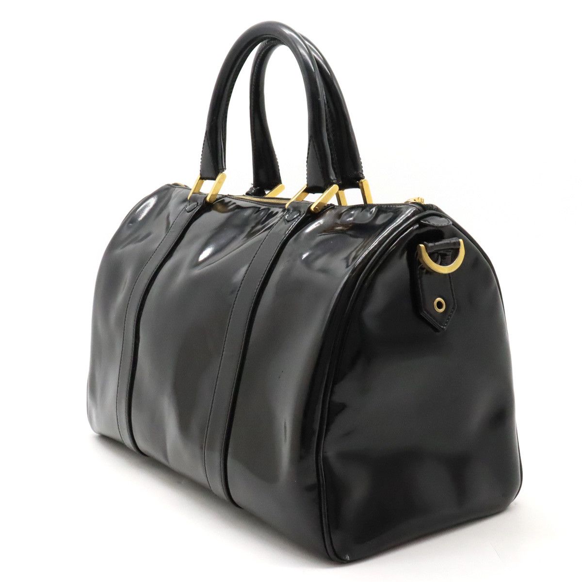 Chanel Chanel Chanel Coco Mark Patent Leather Handbag Boston Bag Leather Handbag in Very Good Condition Size ONE SIZE - 2 Thumbnail