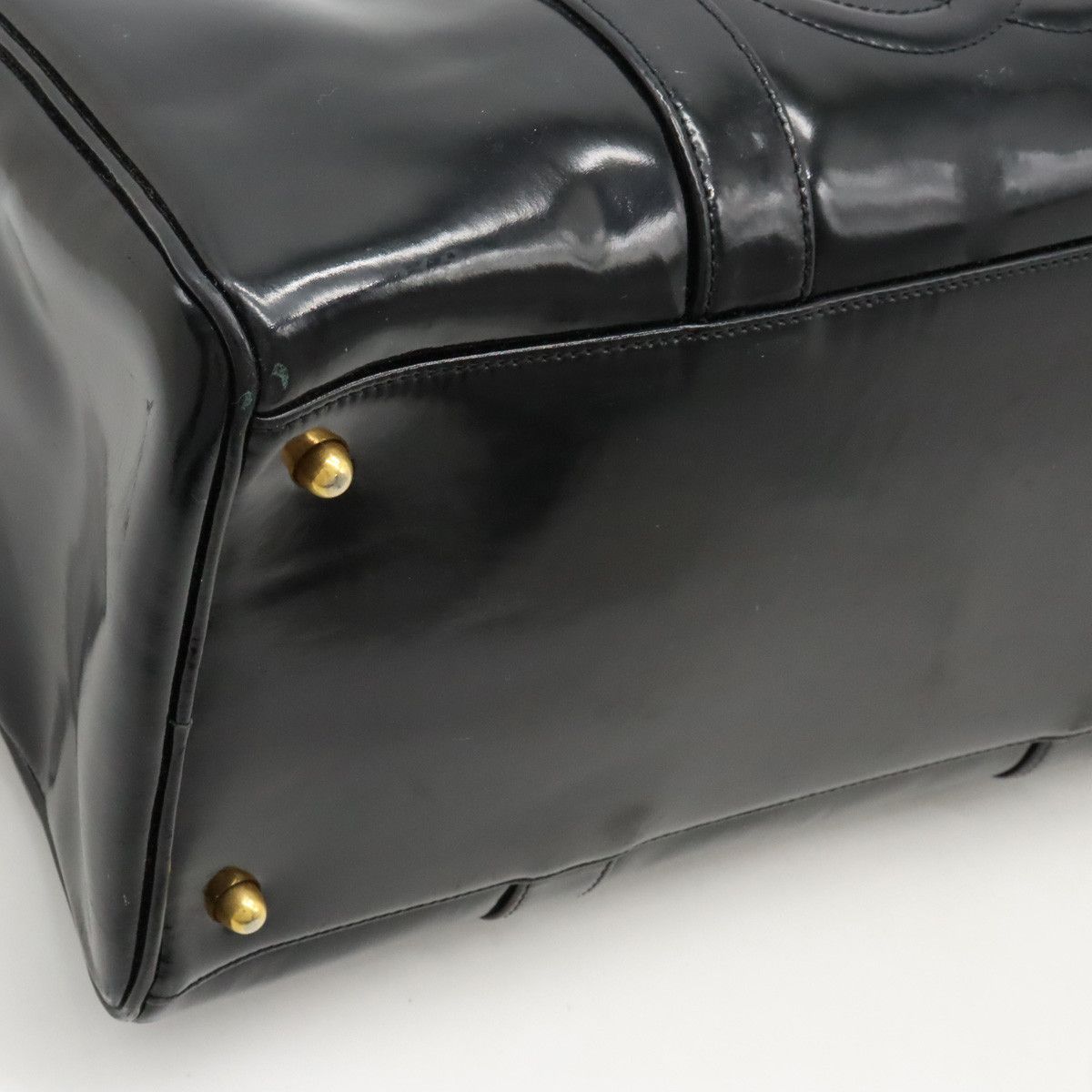 Chanel Chanel Chanel Coco Mark Patent Leather Handbag Boston Bag Leather Handbag in Very Good Condition Size ONE SIZE - 3 Thumbnail