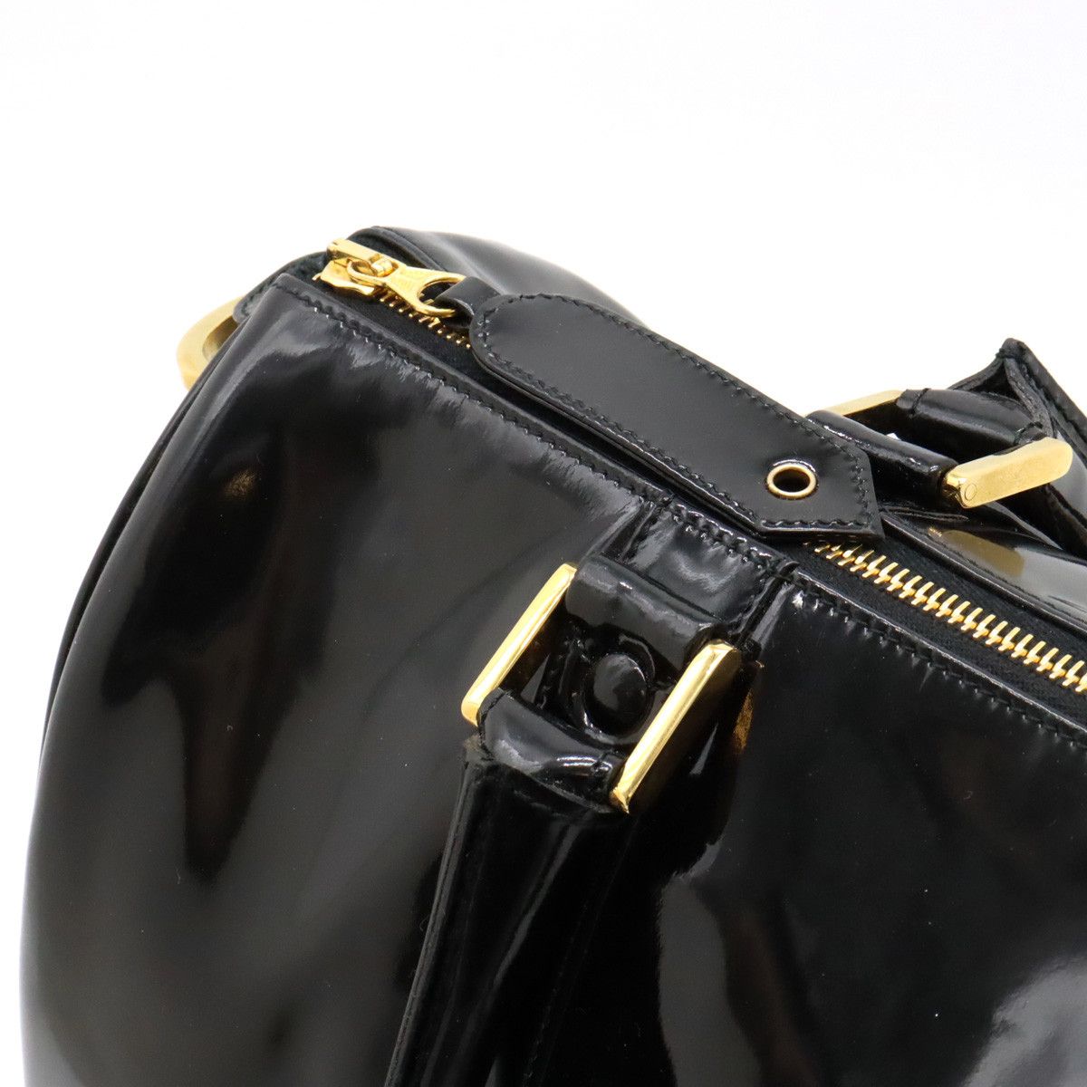 Chanel Chanel Chanel Coco Mark Patent Leather 2WAY Handbag Boston Bag Leather Handbag in Very Good Condition Size ONE SIZE - 5 Thumbnail