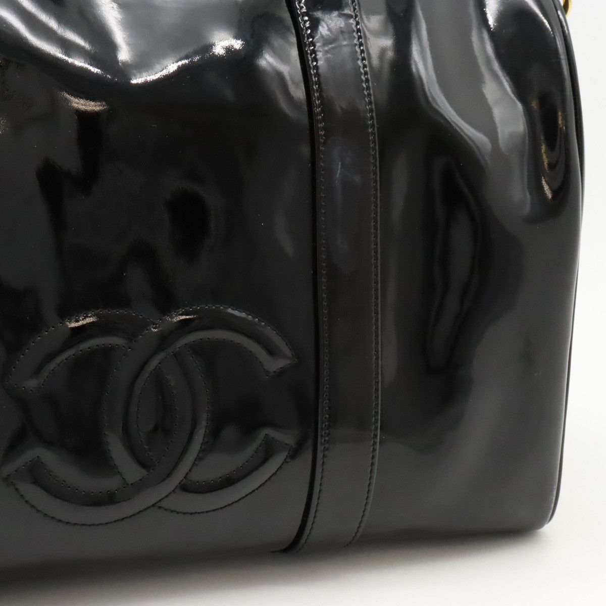 Chanel Chanel Chanel Coco Mark Patent Leather 2WAY Handbag Boston Bag Leather Handbag in Very Good Condition Size ONE SIZE - 8 Thumbnail