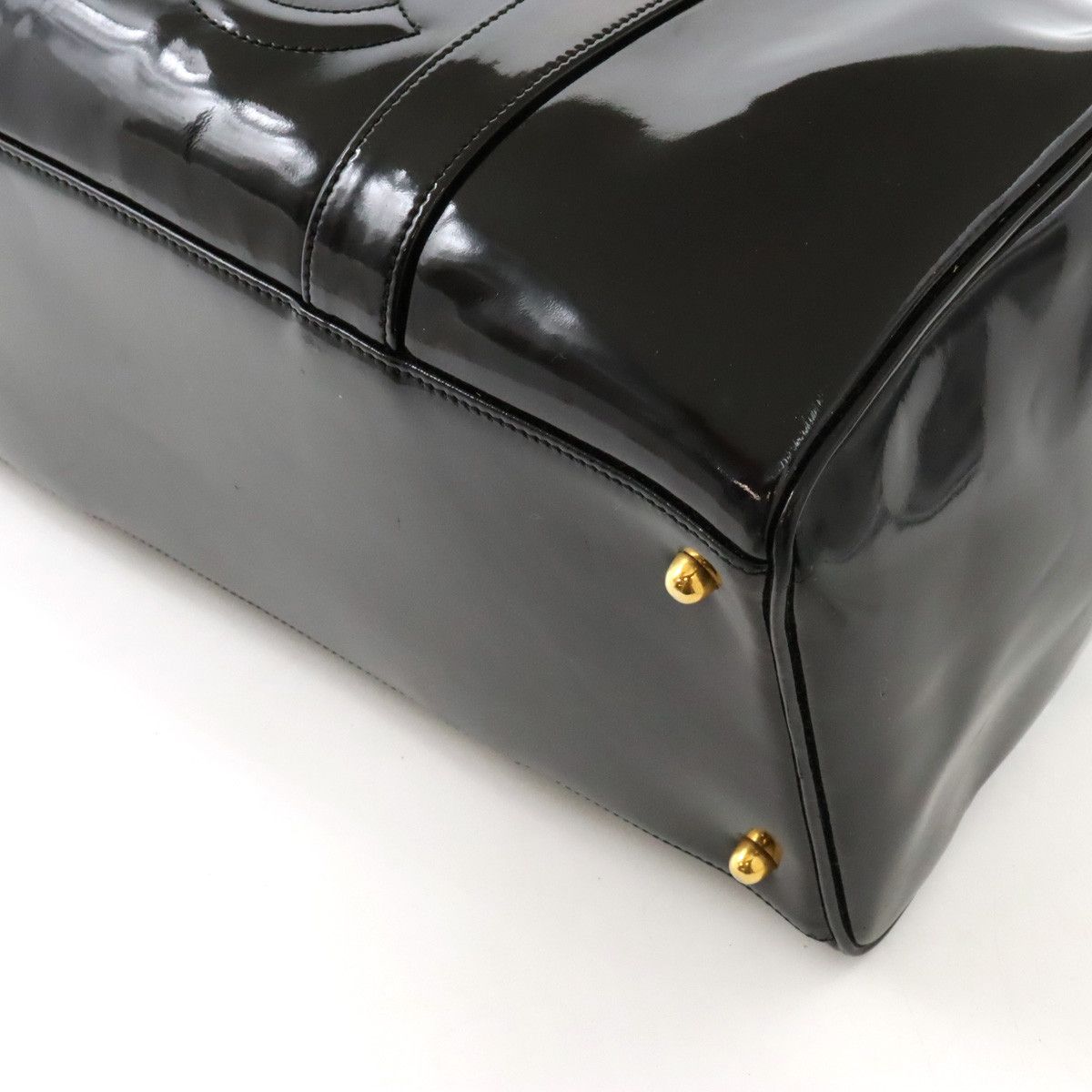Chanel Chanel Chanel Coco Mark Patent Leather 2WAY Handbag Boston Bag Leather Handbag in Very Good Condition Size ONE SIZE - 3 Thumbnail