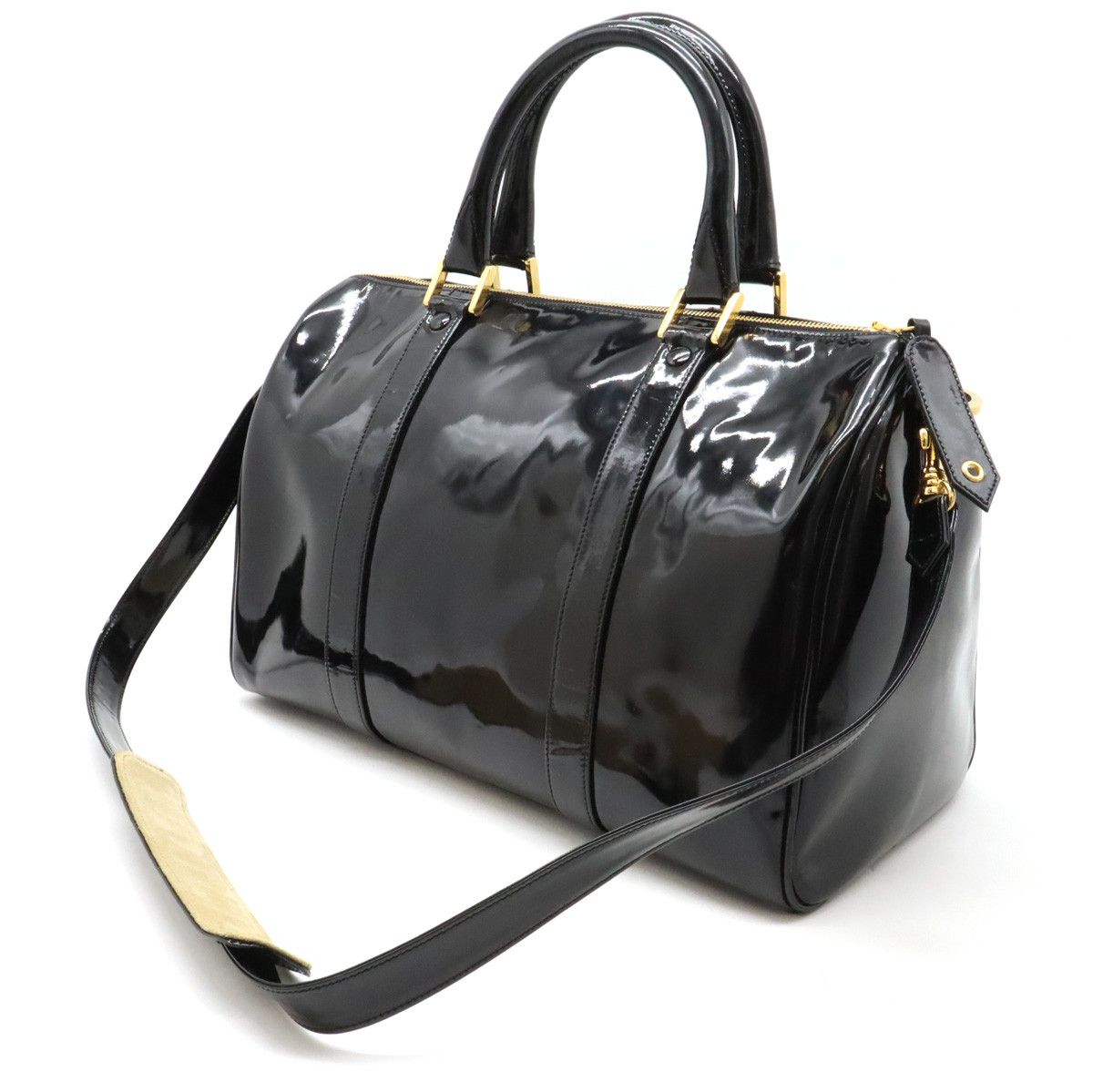 Chanel Chanel Chanel Coco Mark Patent Leather 2WAY Handbag Boston Bag Leather Handbag in Very Good Condition Size ONE SIZE - 2 Thumbnail
