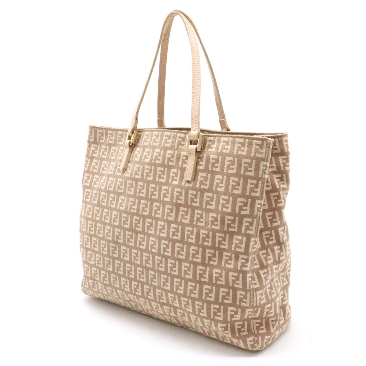 Fendi Fendi Fendi Zucchino Zucca Canvas/Leather Tote Bag 8BH133 Canvas Tote Bag 8BH133 in Very Good Condition Size ONE SIZE - 2 Thumbnail