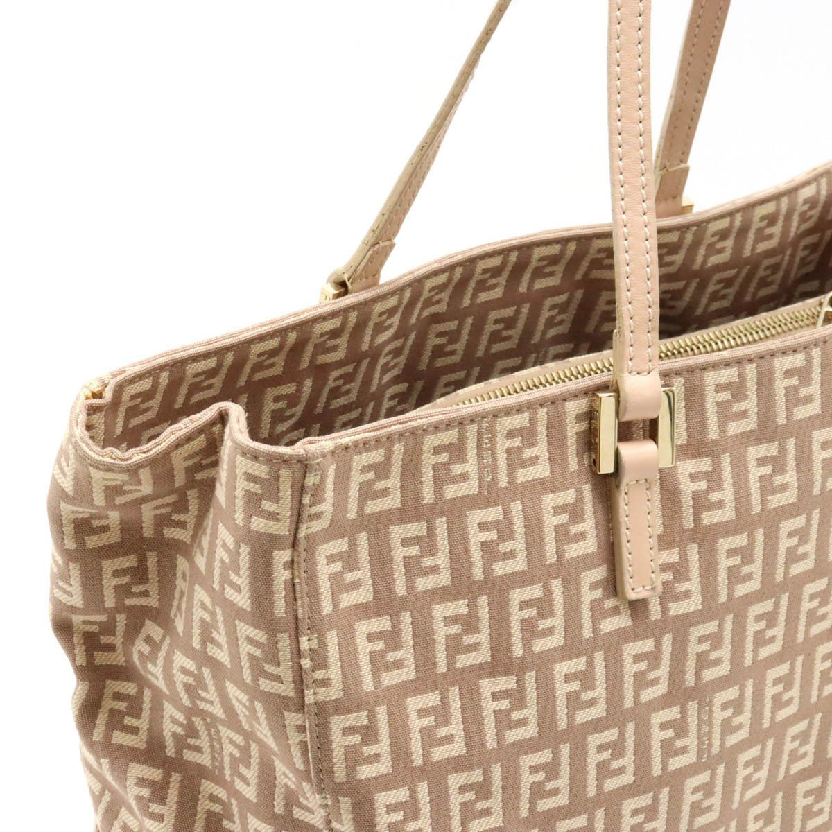 Fendi Fendi Fendi Zucchino Zucca Canvas/Leather Tote Bag 8BH133 Canvas Tote Bag 8BH133 in Very Good Condition Size ONE SIZE - 5 Thumbnail