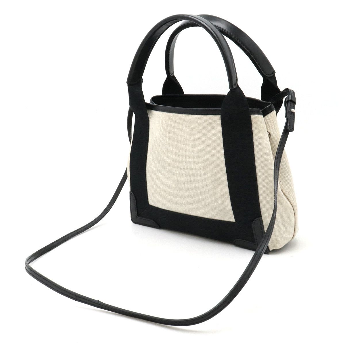 Balenciaga Balenciaga Balenciaga Navy Cabas XS Canvas/Leather Logo Handbag 390346 Canvas Handbag 390346 in Very Good Condition Size ONE SIZE - 2 Thumbnail