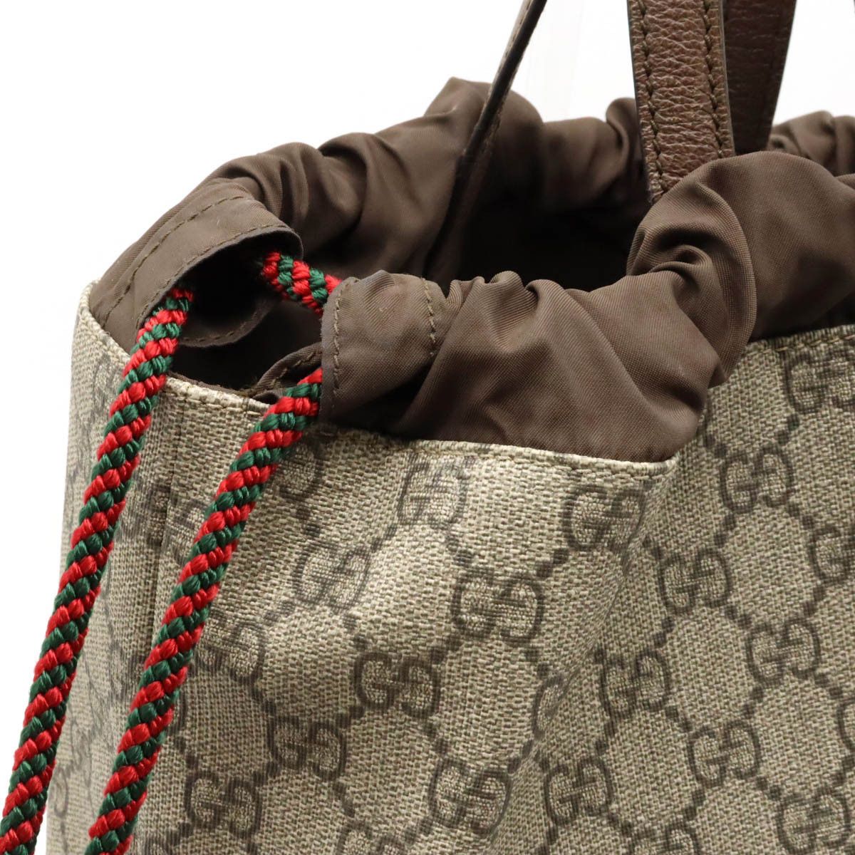 Gucci Gucci Gucci GG Supreme Cat Head Drawstring Backpack PVC/Leather Canvas Backpack 473872 in Very Good Condition Size ONE SIZE - 4 Thumbnail