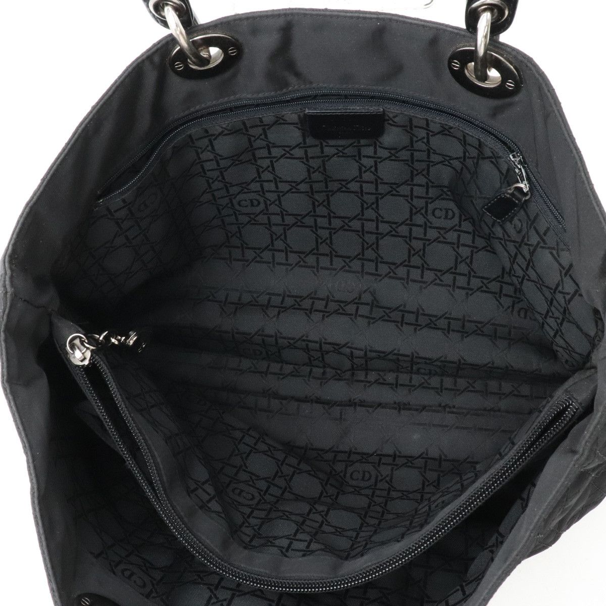 Dior Dior Dior Lady Dior Cannage Nylon Patent Leather Tote Bag Canvas Tote Bag in Very Good Condition Size ONE SIZE - 7 Thumbnail