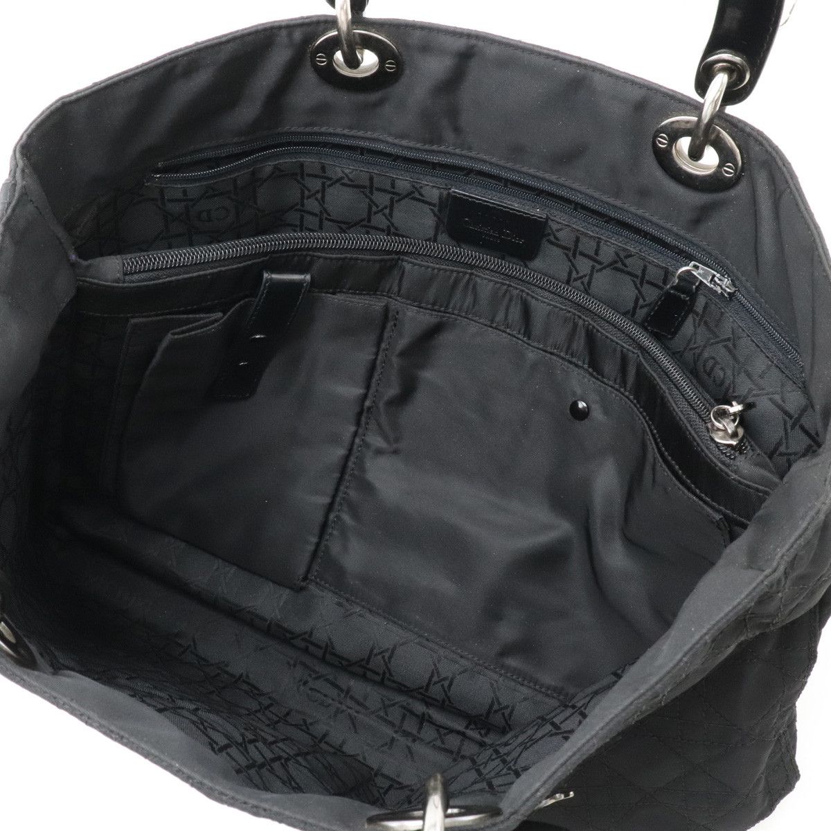 Dior Dior Dior Lady Dior Cannage Nylon Patent Leather Tote Bag Canvas Tote Bag in Very Good Condition Size ONE SIZE - 5 Thumbnail