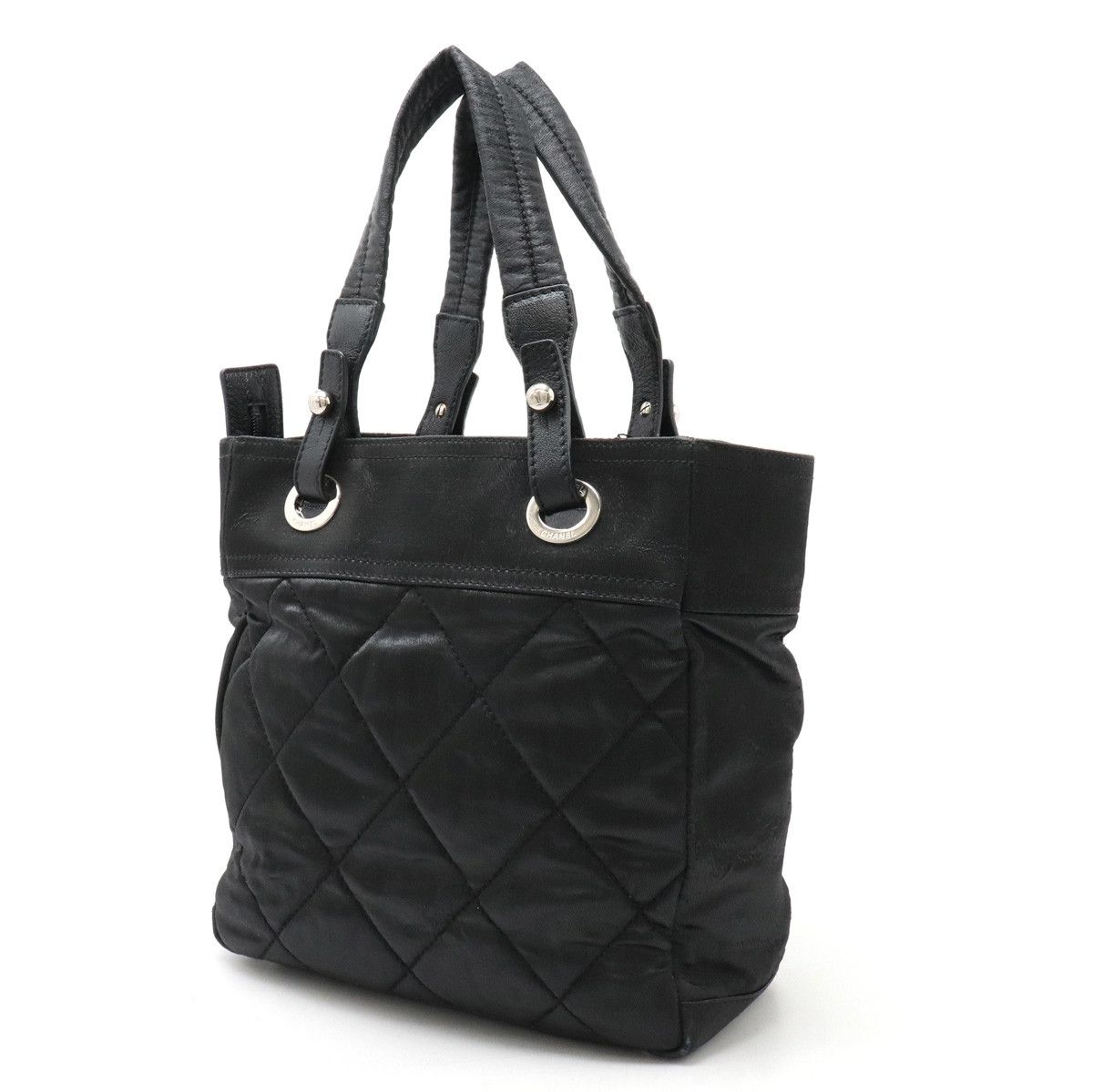 Chanel Chanel Chanel Paris Biarritz Tote PM Coated Canvas/Leather A34208 Canvas Tote Bag A34208 in Very Good Condition Size ONE SIZE - 2 Thumbnail