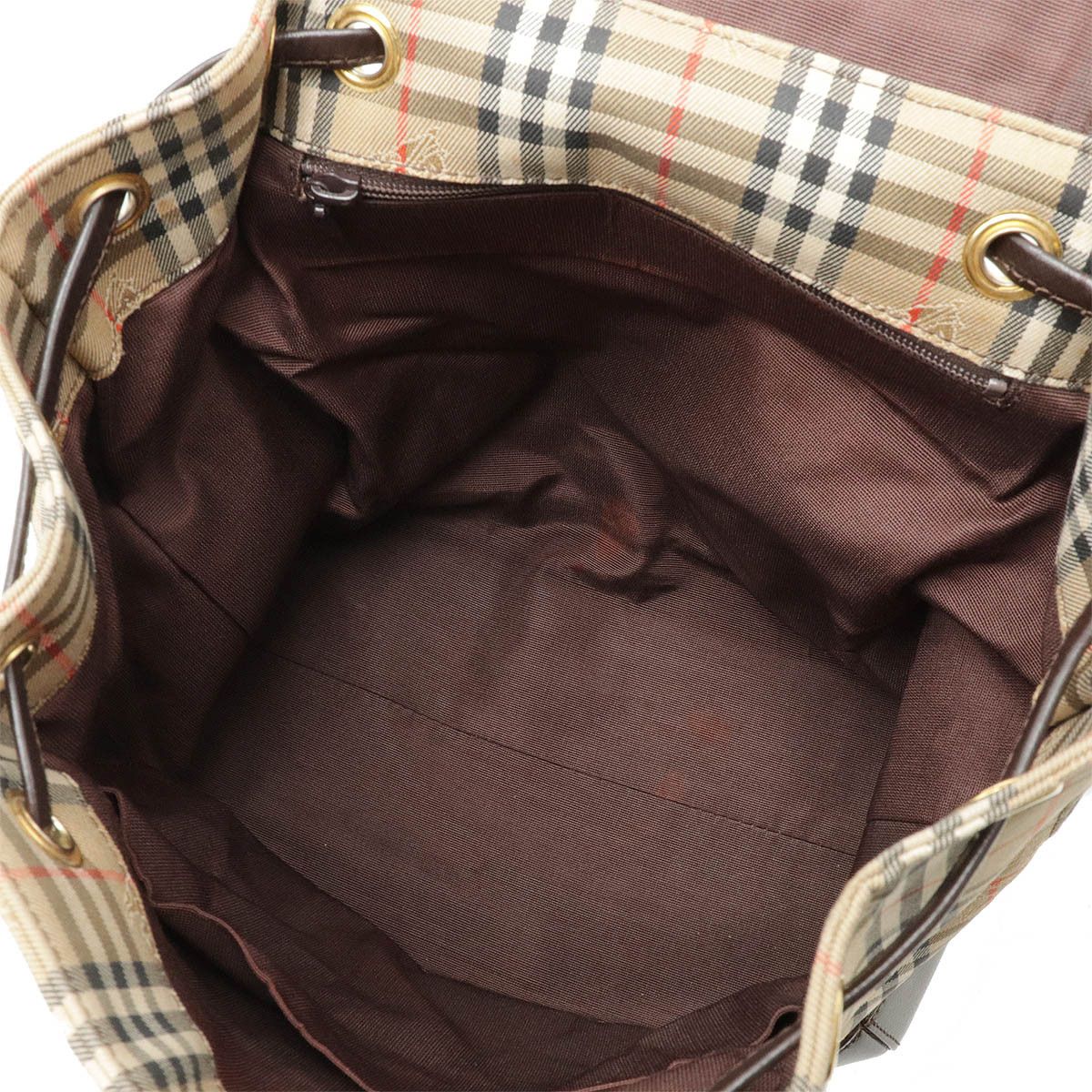 Burberry Burberry Burberry Nova Check Shadow Horse Canvas/Leather Backpack Canvas Backpack in Very Good Condition Size ONE SIZE - 6 Thumbnail