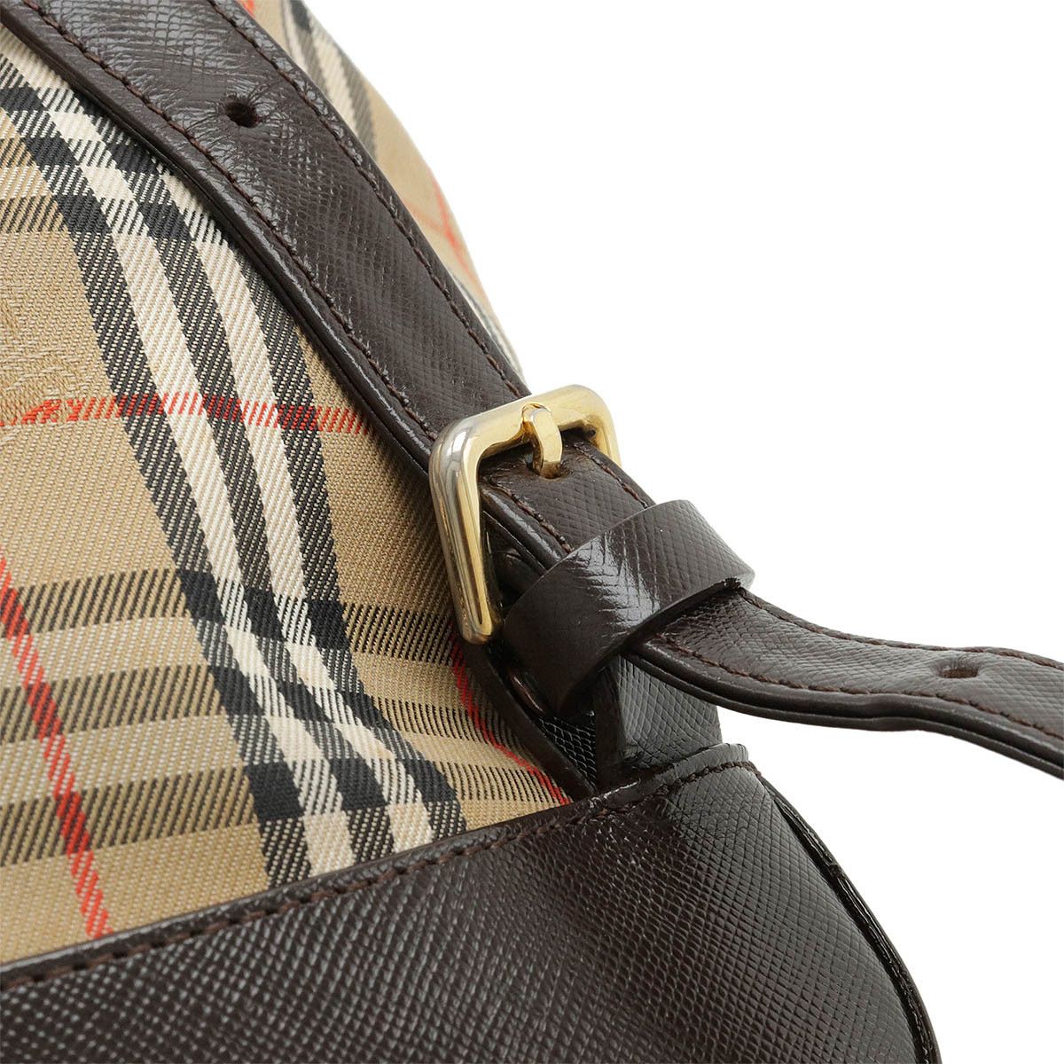 Burberry Burberry Burberry Nova Check Shadow Horse Canvas/Leather Backpack Canvas Backpack in Very Good Condition Size ONE SIZE - 4 Thumbnail