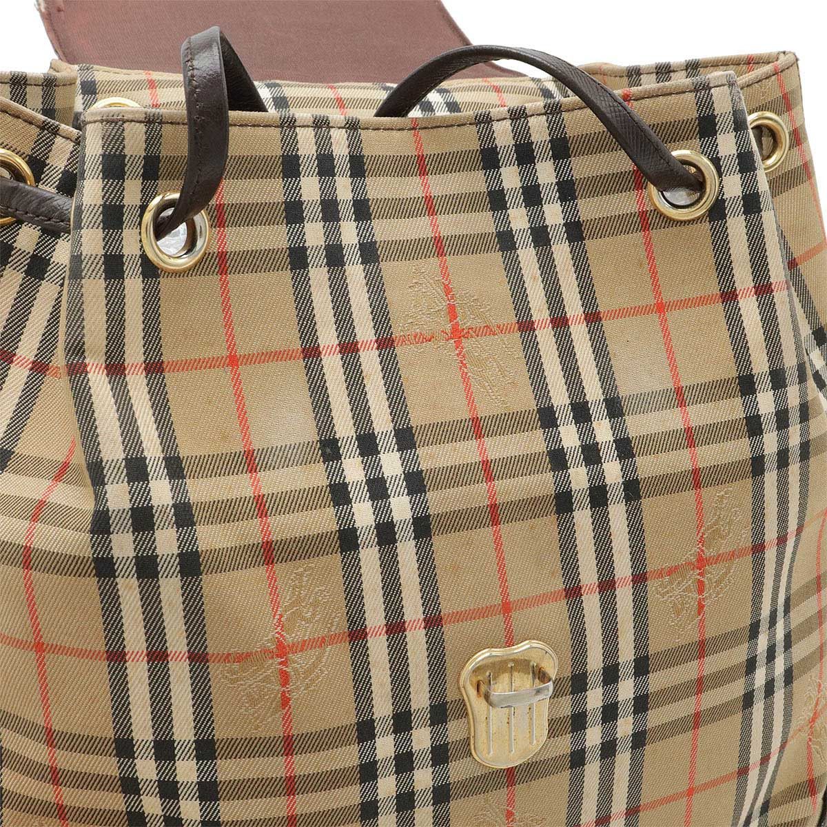 Burberry Burberry Burberry Nova Check Shadow Horse Canvas/Leather Backpack Canvas Backpack in Very Good Condition Size ONE SIZE - 5 Thumbnail