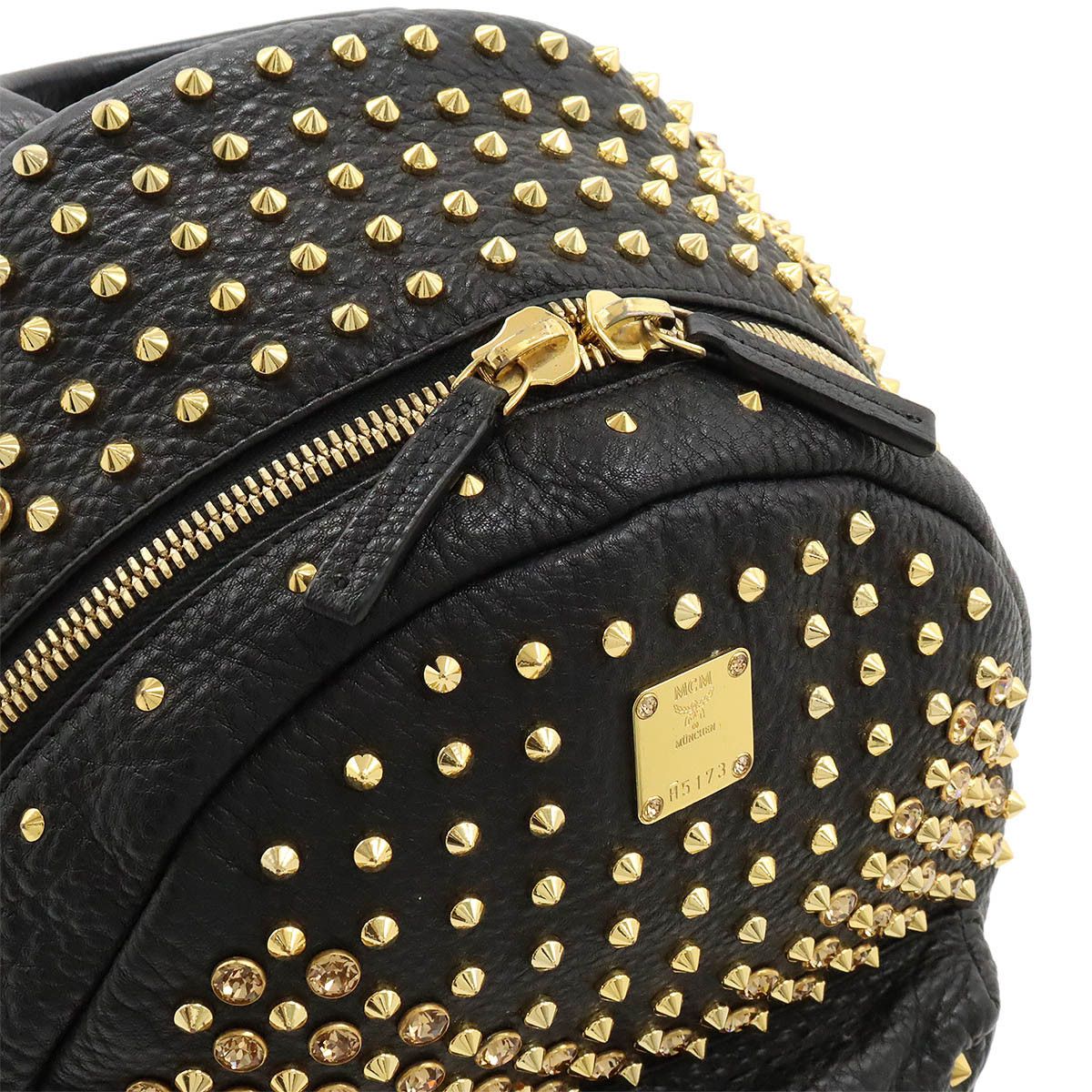 MCM MCM MCM Leather Studded Rhinestone Backpack Leather Backpack in Great Condition Size ONE SIZE - 4 Thumbnail