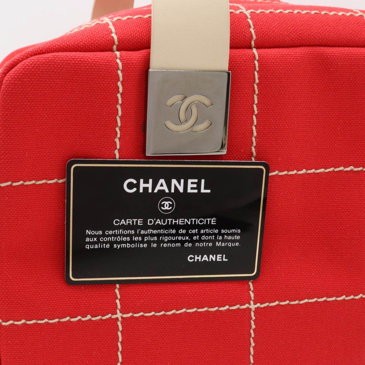 Chanel Chanel Chanel Canvas Chocobar Handbag Mini Boston Bag Canvas Handbag in Great Condition Size ONE SIZE - 9 Thumbnail