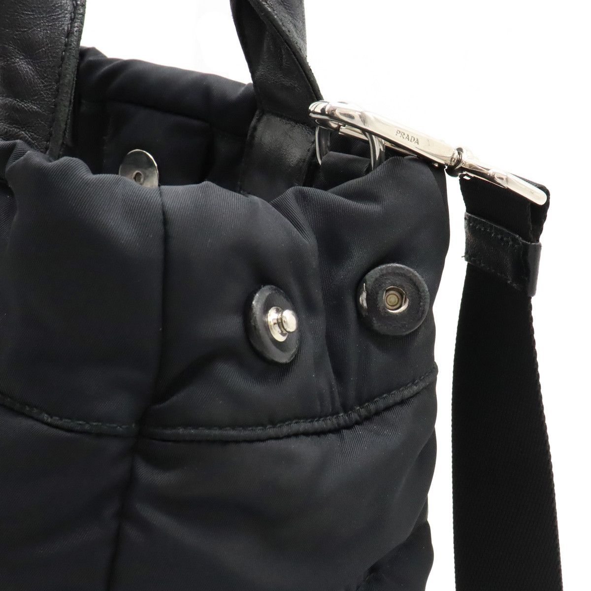 Prada Prada Prada Nylon/Leather Handbag Tote 1BG005 Canvas Handbag 1BG005 in Good Condition Size ONE SIZE - 6 Thumbnail