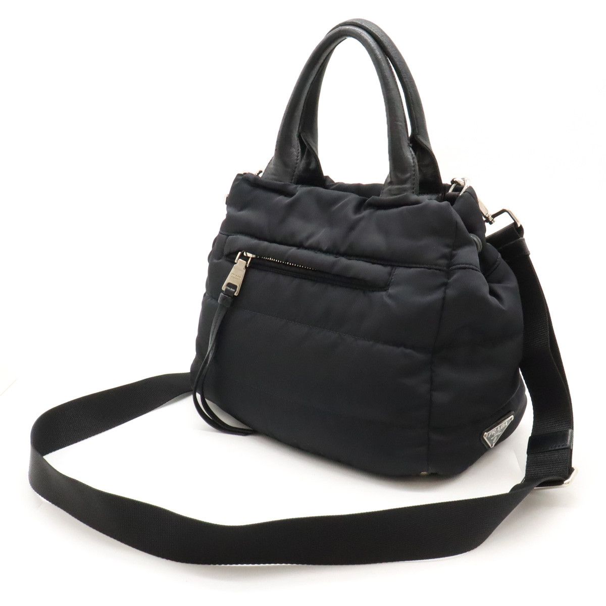 Prada Prada Prada Nylon/Leather Handbag Tote 1BG005 Canvas Handbag 1BG005 in Good Condition Size ONE SIZE - 2 Thumbnail
