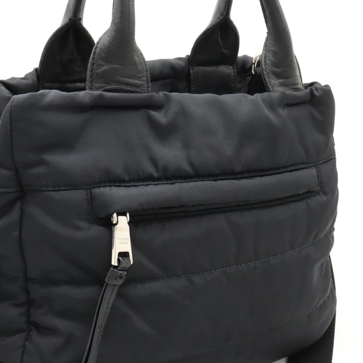 Prada Prada Prada Nylon/Leather Handbag Tote 1BG005 Canvas Handbag 1BG005 in Good Condition Size ONE SIZE - 7 Thumbnail