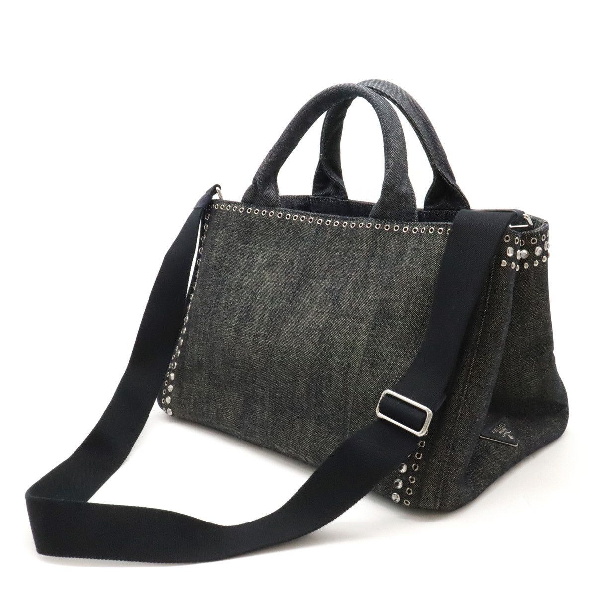 Prada Prada Prada Denim Bijou Studs Canapa Tote Bag BN2642 Denim Tote Bag BN2642 in Very Good Condition Size ONE SIZE - 2 Thumbnail