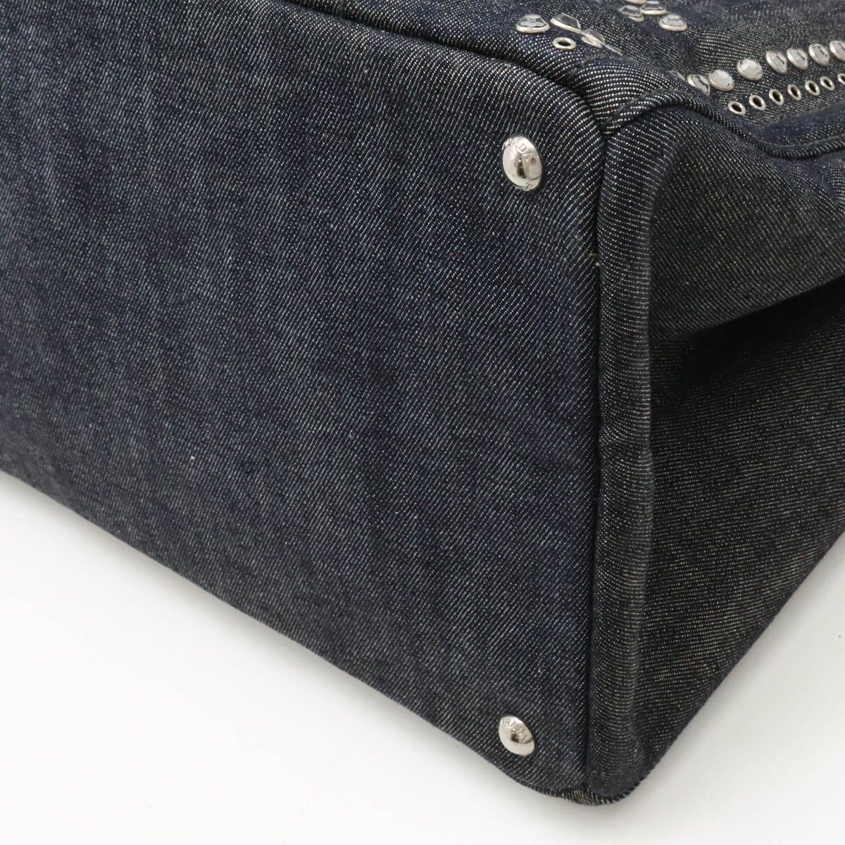 Prada Prada Prada Denim Bijou Studs Canapa Tote Bag BN2642 Denim Tote Bag BN2642 in Very Good Condition Size ONE SIZE - 3 Thumbnail
