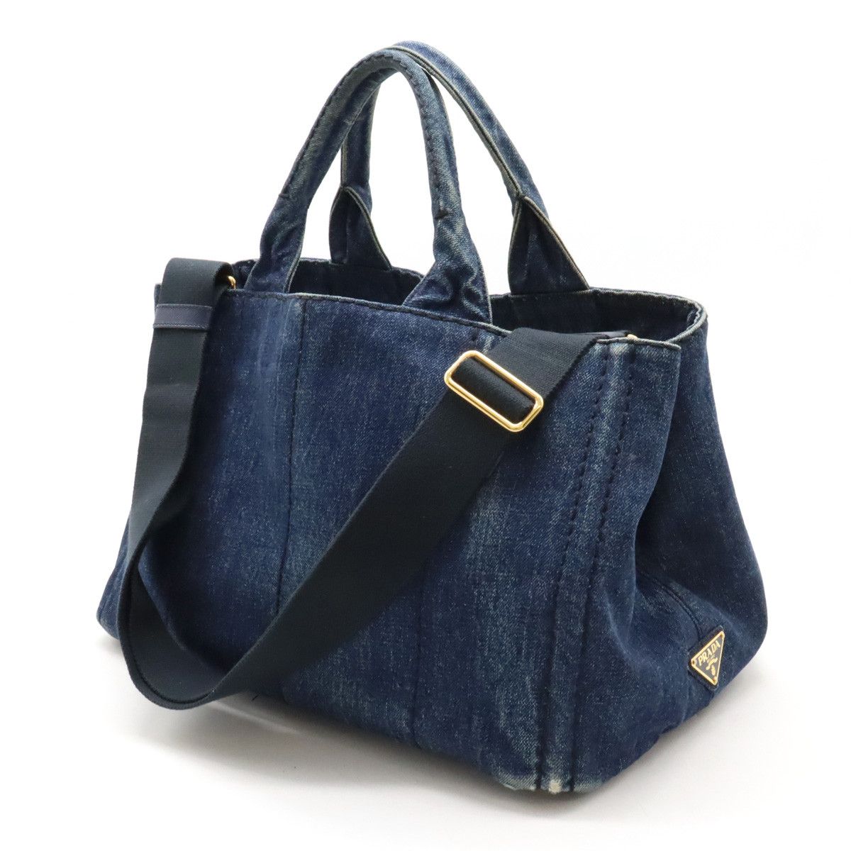 Prada Prada Prada Denim Canvas Canapa Tote Bag Denim Tote Bag B2642B in Good Condition Size ONE SIZE - 2 Thumbnail