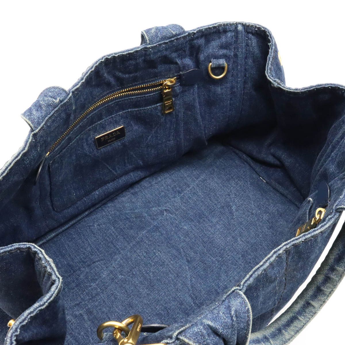 Prada Prada Prada Denim Canvas Canapa Tote Bag Denim Tote Bag B2642B in Good Condition Size ONE SIZE - 5 Thumbnail