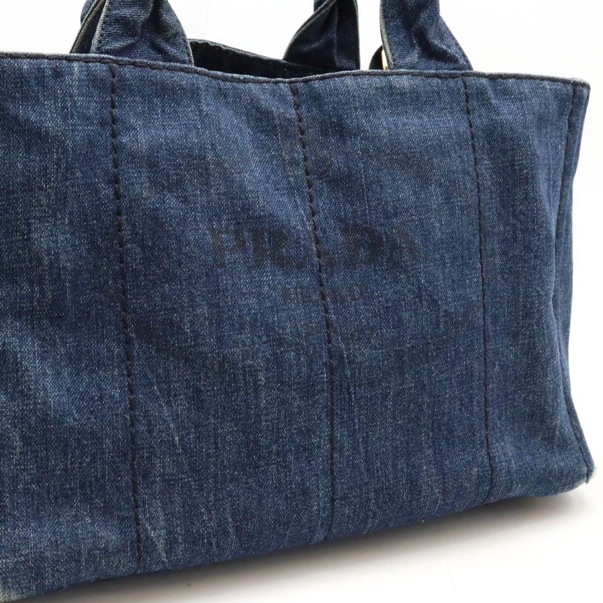 Prada Prada Prada Denim Canvas Canapa Tote Bag Denim Tote Bag B2642B in Good Condition Size ONE SIZE - 7 Thumbnail