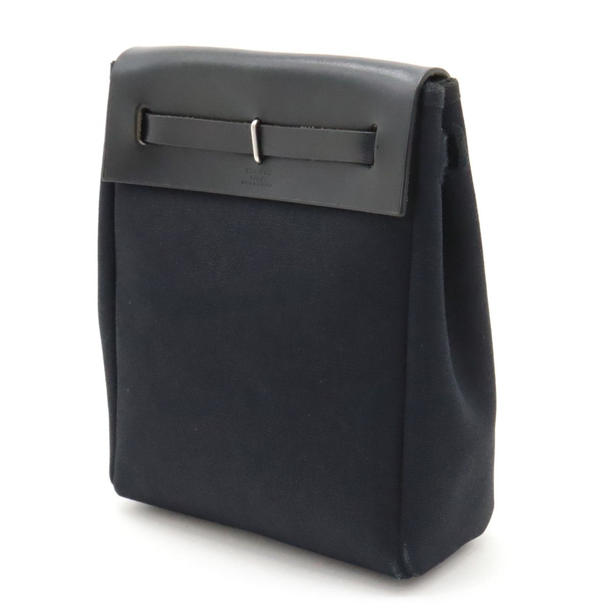 Hermes Hermes Hermes Toile Officier/Leather Herbag TPM Clutch Canvas Clutch Bag in Very Good Condition Size ONE SIZE - 2 Thumbnail