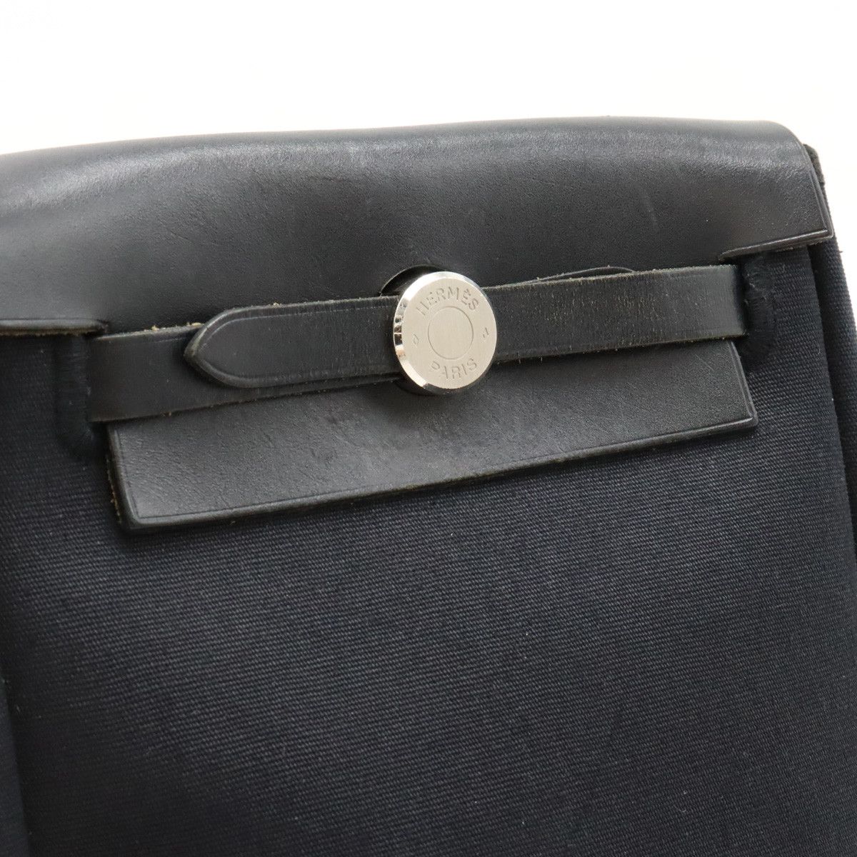 Hermes Hermes Hermes Toile Officier/Leather Herbag TPM Clutch Canvas Clutch Bag in Very Good Condition Size ONE SIZE - 4 Thumbnail