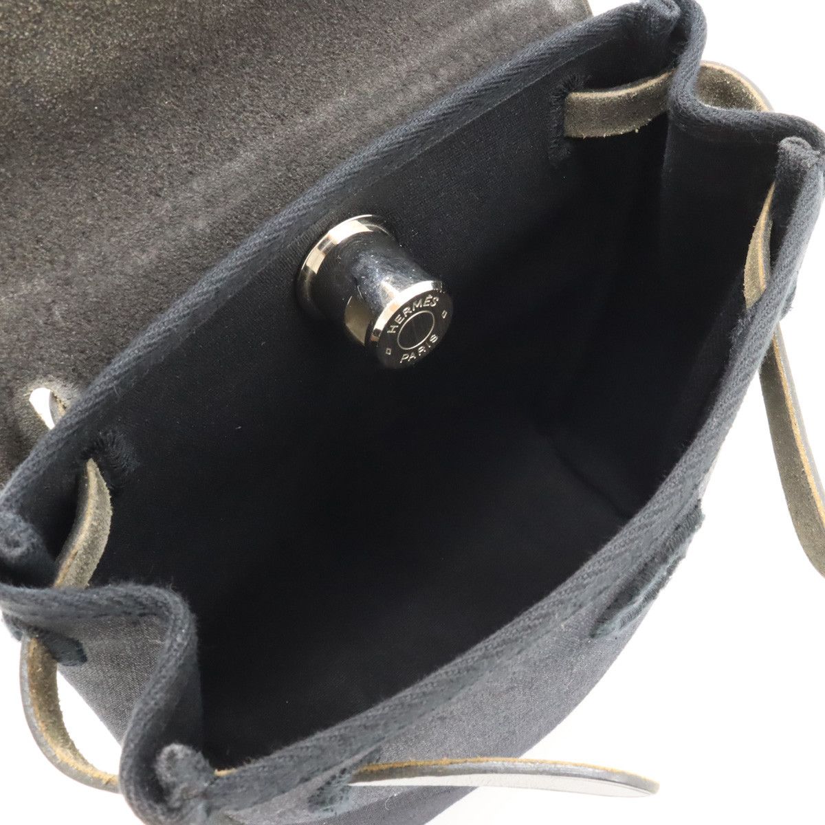 Hermes Hermes Hermes Toile Officier/Leather Herbag TPM Clutch Canvas Clutch Bag in Very Good Condition Size ONE SIZE - 5 Thumbnail