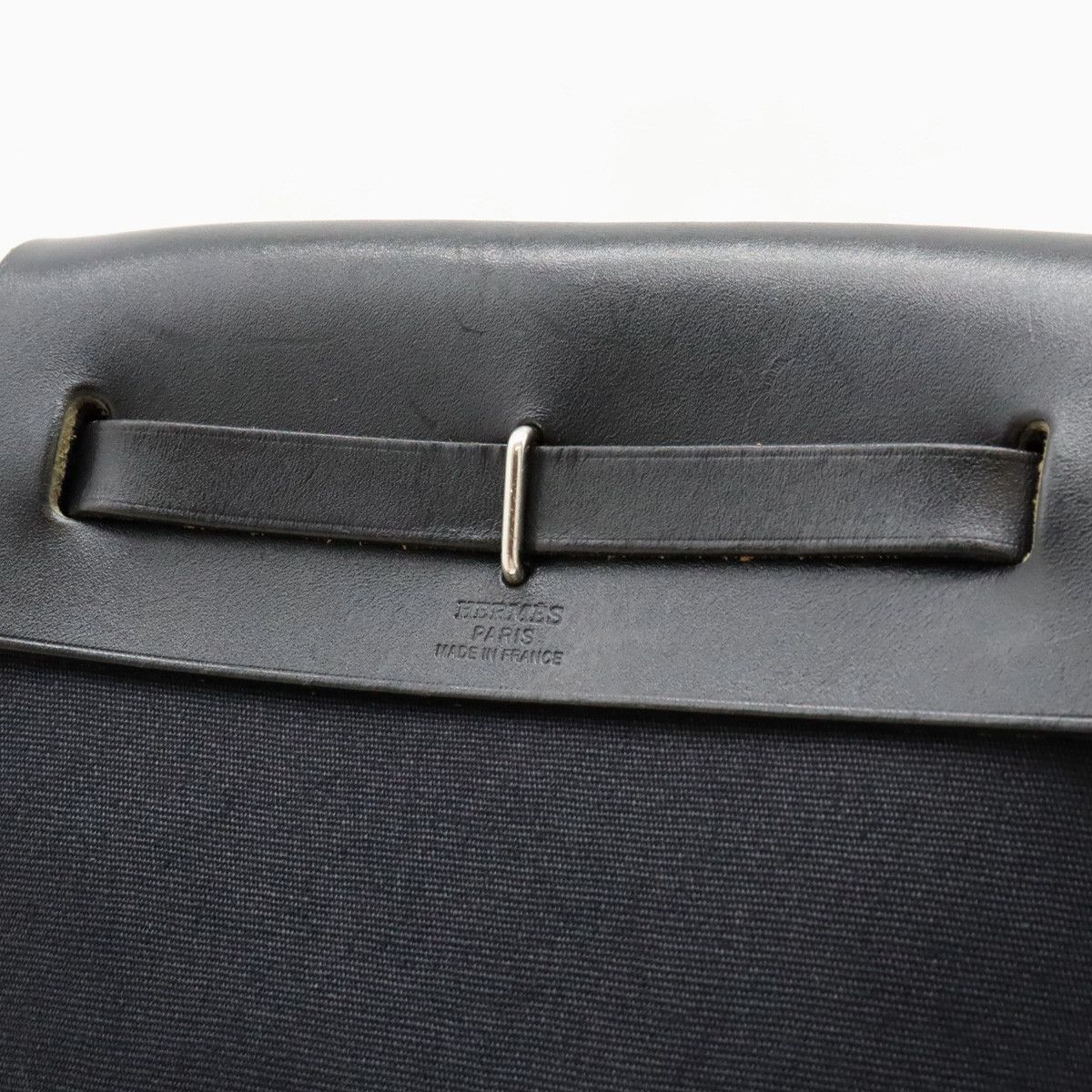 Hermes Hermes Hermes Toile Officier/Leather Herbag TPM Clutch Canvas Clutch Bag in Very Good Condition Size ONE SIZE - 7 Thumbnail