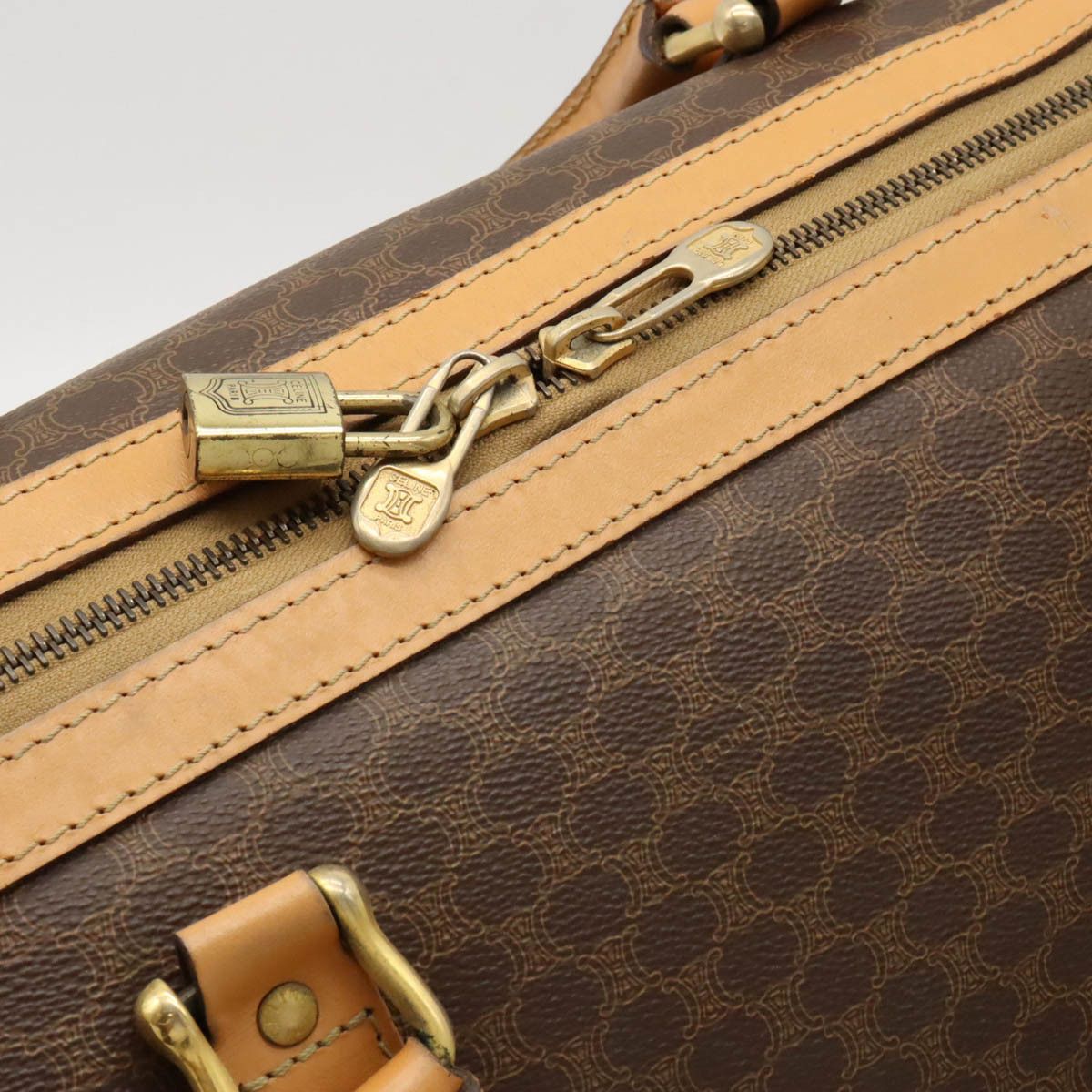 Celine Celine Celine Macadam Pattern Boston Bag PVC Leather Canvas Travel Bag in Good Condition Size ONE SIZE - 6 Thumbnail