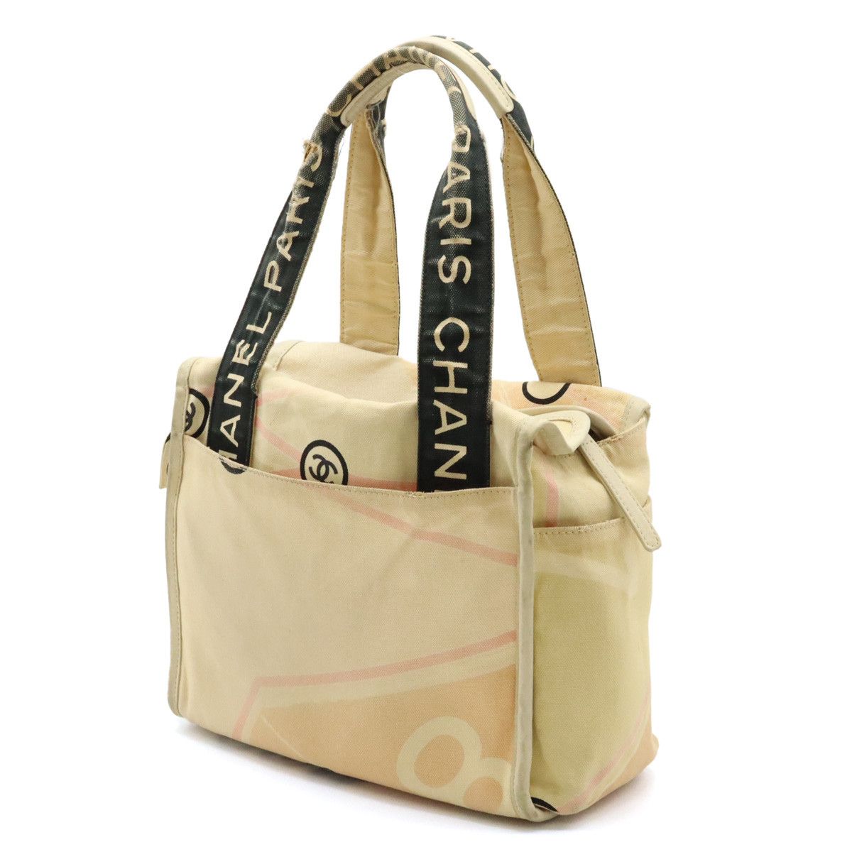Chanel Chanel Chanel Canvas/Sequin Cruise Line Paris Map Eiffel Tower Tote Bag A30833 Canvas Handbag A30833 in Good Condition Size ONE SIZE - 2 Thumbnail