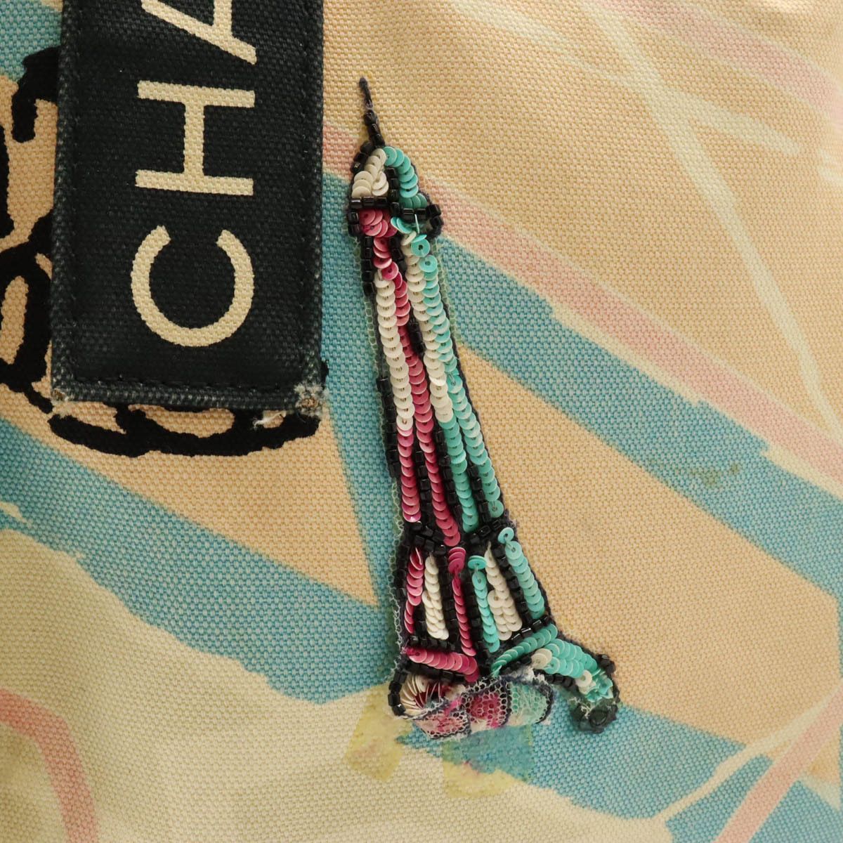 Chanel Chanel Chanel Canvas/Sequin Cruise Line Paris Map Eiffel Tower Tote Bag A30833 Canvas Handbag A30833 in Good Condition Size ONE SIZE - 5 Thumbnail
