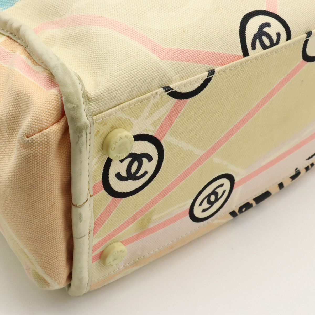 Chanel Chanel Chanel Canvas/Sequin Cruise Line Paris Map Eiffel Tower Tote Bag A30833 Canvas Handbag A30833 in Good Condition Size ONE SIZE - 3 Thumbnail