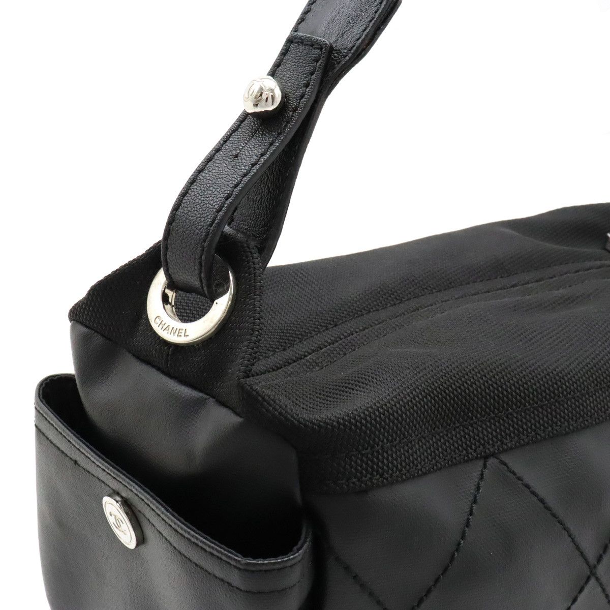 Chanel Chanel Chanel Coated Canvas/Leather Paris Biarritz Shoulder Bag A34205 Canvas Shoulder Bag A34205 in Very Good Condition Size ONE SIZE - 7 Thumbnail