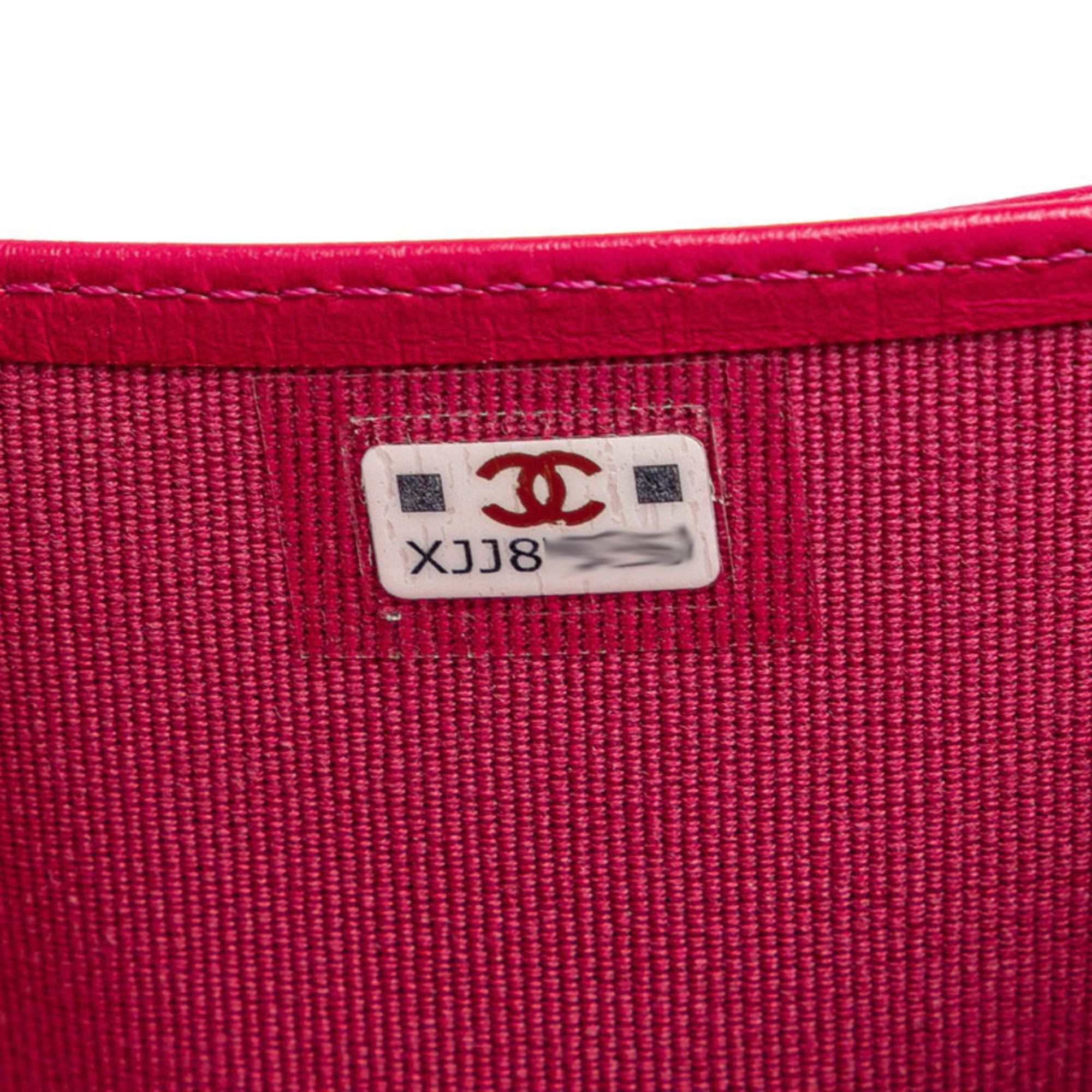 Chanel CHANEL Matelasse Coco Mark Classic Small Flap Wallet Bi-fold Pink Caviar Skin Women's Size ONE SIZE - 10 Thumbnail